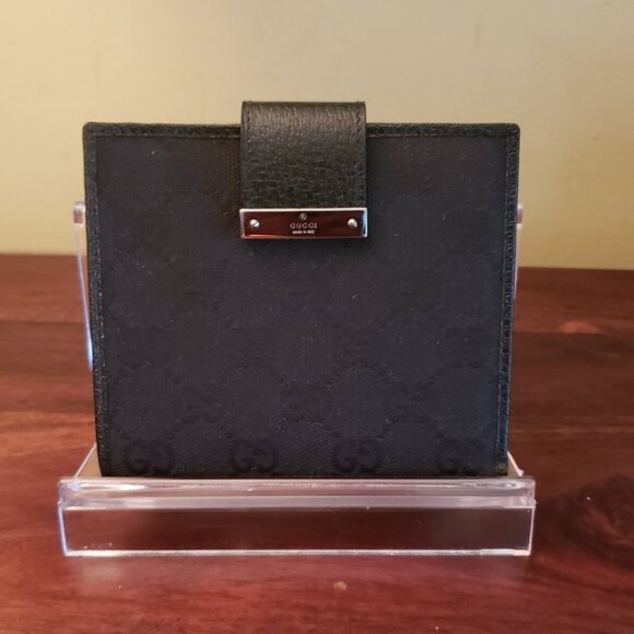 New Gucci Black Canvas Compact Wallet - Picture 1 of 15